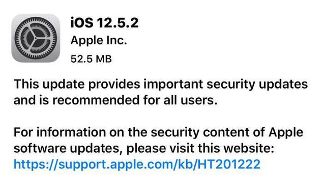 色达苹果手机维修分享iOS12.5.2发布，建议所有老苹果用户安装 